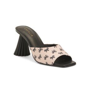 CECELIA NEW YORK Beige/black Cadsbury Bow Heeled Sandals